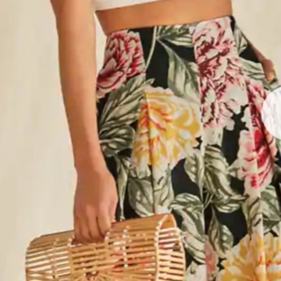 Floral Wide-Leg Pants  M - Picture 4 of 6